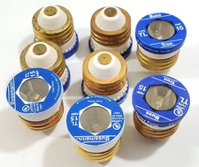 Lot of 8 Bussmann TL15 Fuses 15 Amp 125 Volt TL-15 Time Delay Edison Base Buss