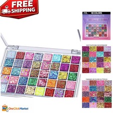 40-Color Ultra Shimmer Glitter Eyeshadow Palette: Professional, Chunky Fine