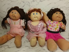 Cabbage Patch Kid Lot (3) Pacifier 1982-1985 Colleco Green Eyes Dimple OK CPK