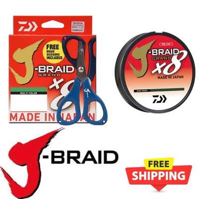 Daiwa J-Braid Grand x8 Braided Line Dark Green 150yd Made in Japan + Scissors