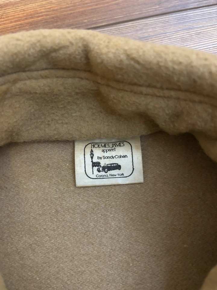 ABRIGO CAPA LANA VINTAGE James Holmes por Sandy Cohen NY Camel Sherlock Holmes Lg Foto 3 de 4