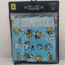 Peanuts Boxer Brief Mens Blue SWAG Snoopy Woodstock Novelty NWT Size Large