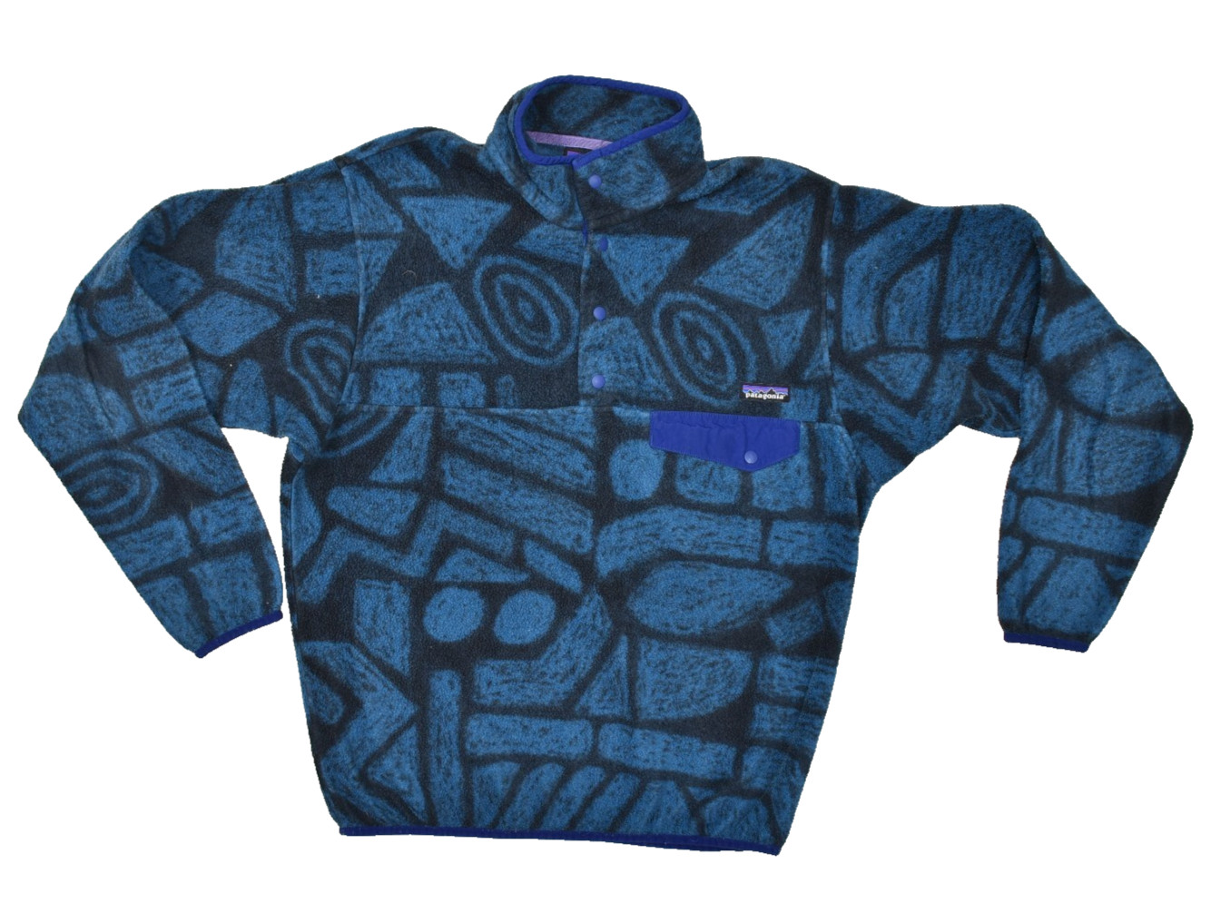 Pullover vintage Patagonia Synchilla polar Snap-T talla regular M azul azteca