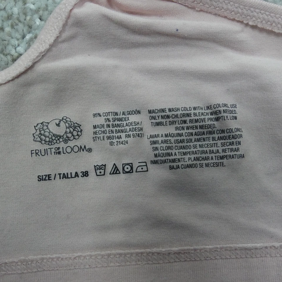 Sujetadores deportivos Fruit Of The Loom para mujer 38 gris rosa cierre frontal inalámbricos paquete de 2 Foto 3 de 4