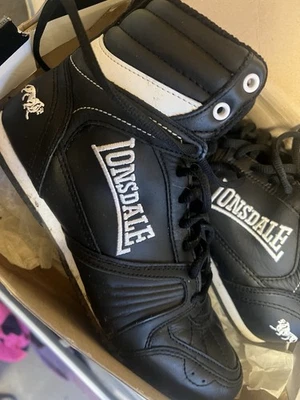 Lonsdale Men's Black/White High Top Lace Up Trainers Sneakers UK 5 - Image 1 of 4