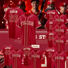 Texas Baseball Jersey Red 2026 City Connect Stitched Men’s Shirt