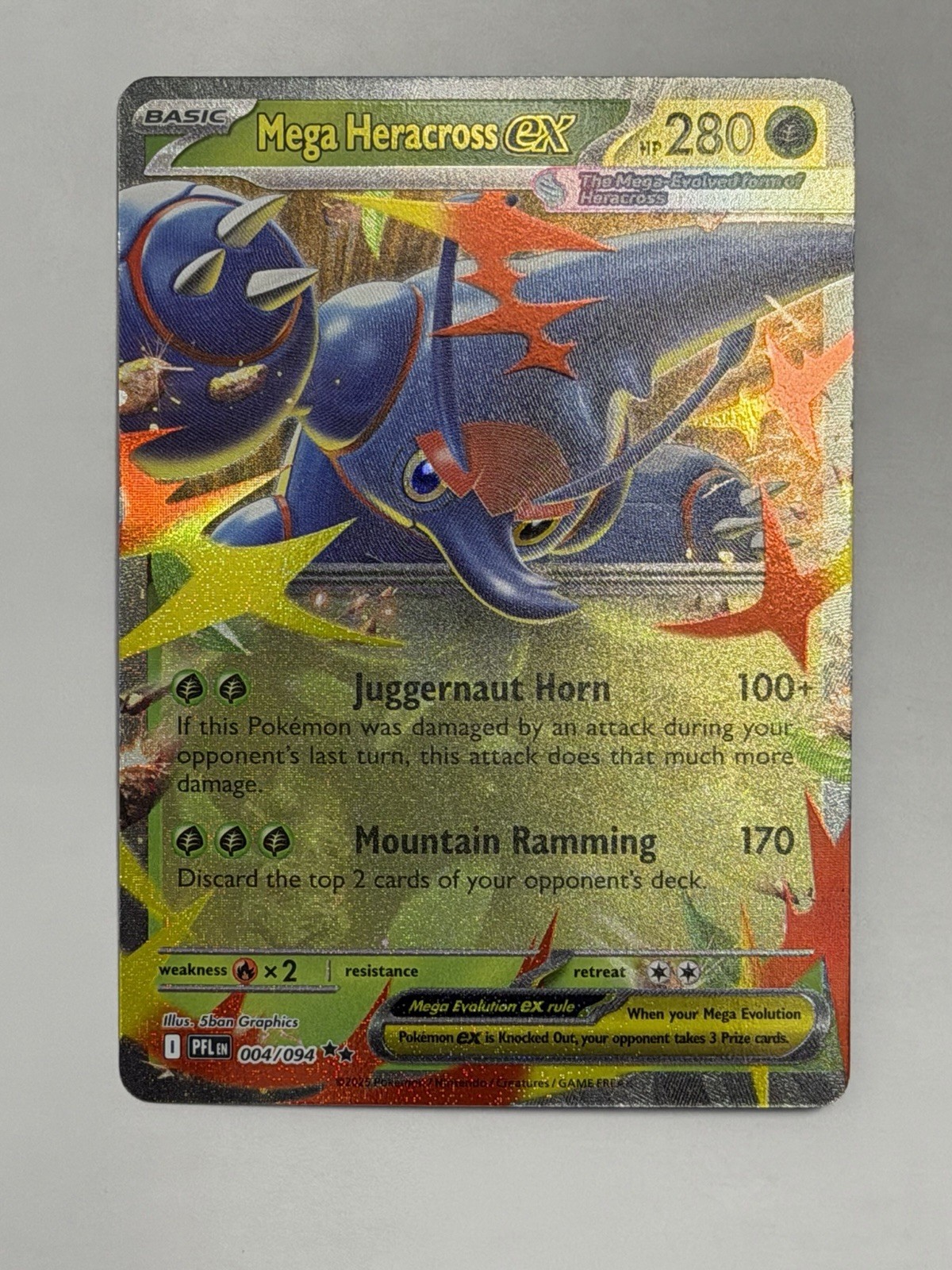 Mega Heracross ex - 004/094 - ME02: Phantasmal Flames NM Pokemon TCG