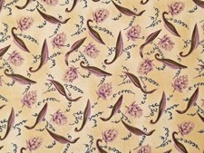 Lavender Design Cotton Fabric Remnant - 1.75 Yards - David Textiles