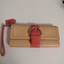 Coach SoHo Vachetta Leather Clutch Wristlet Wallet Checkbook Rare Vintage