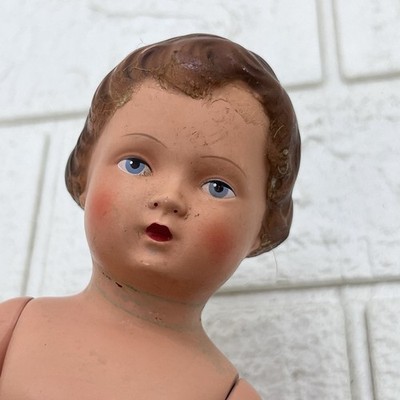 Schildkrot Vtg Jointed Rheinische Gummi Celluloid Boy Doll ~ Damaged, As-Is~