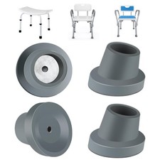 4 Pack Replacement Feet for Shower Chair  1-1/8"Slope Rubber Tips Non Grey