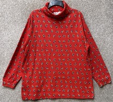 Vtg Disney Mickey Co Womens XL Red AOP Mickey Mouse Turtleneck Sweater Shirt