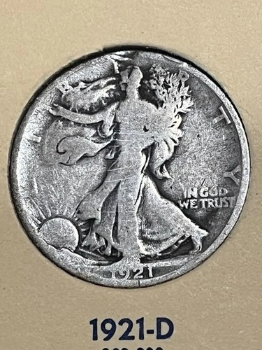Photo of a 1921-D Walking Liberty Half Dollar from an eBay listing that sold on Jul 15, 2026