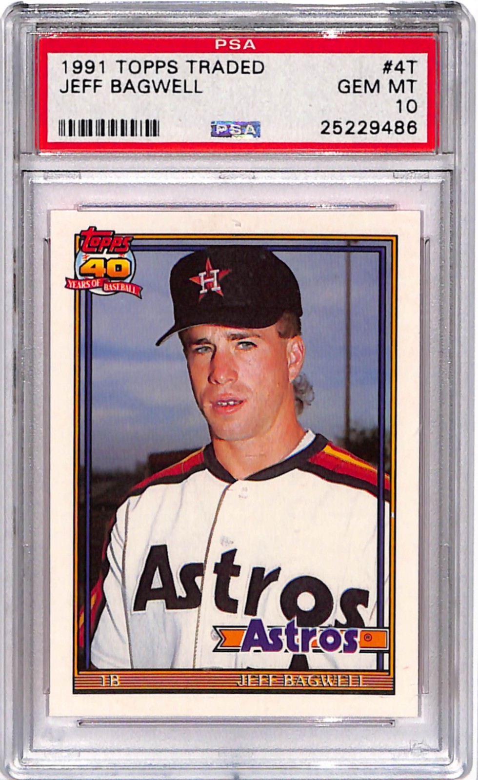 1991 Topps Traded - Jeff Bagwell #4T (RC) PSA 10 