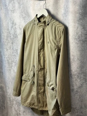 Veste manteau long Fred Perry vintage années 90 kaki léger homme taille S - Photo 1/4
