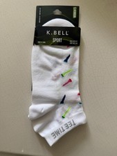 K. Bell Sport White Ankle Socks Golf Ladies 9-11 New - 12.99