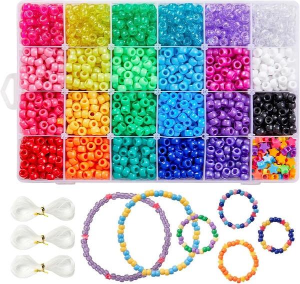Pony Perlen Set, Mit 3300 StüCk 9Mm Perlen FüR ArmbäNder In 23 Farben, In-image