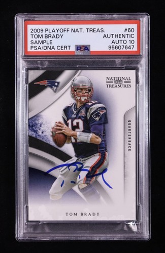  2009 Playoff National Treasures Tom Brady #60 Sample PSA AUTHENTIC AUTO 10