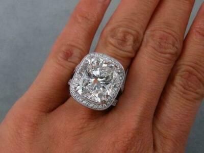 5.00Ct Kissen Künstlicher Diamant Ehering Verlobungsring 14k Weiß Vergoldet