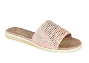 rose gold diamante flip flops