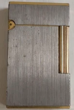 Working S.T. Dupont Gas Lighter Silver Gold without box