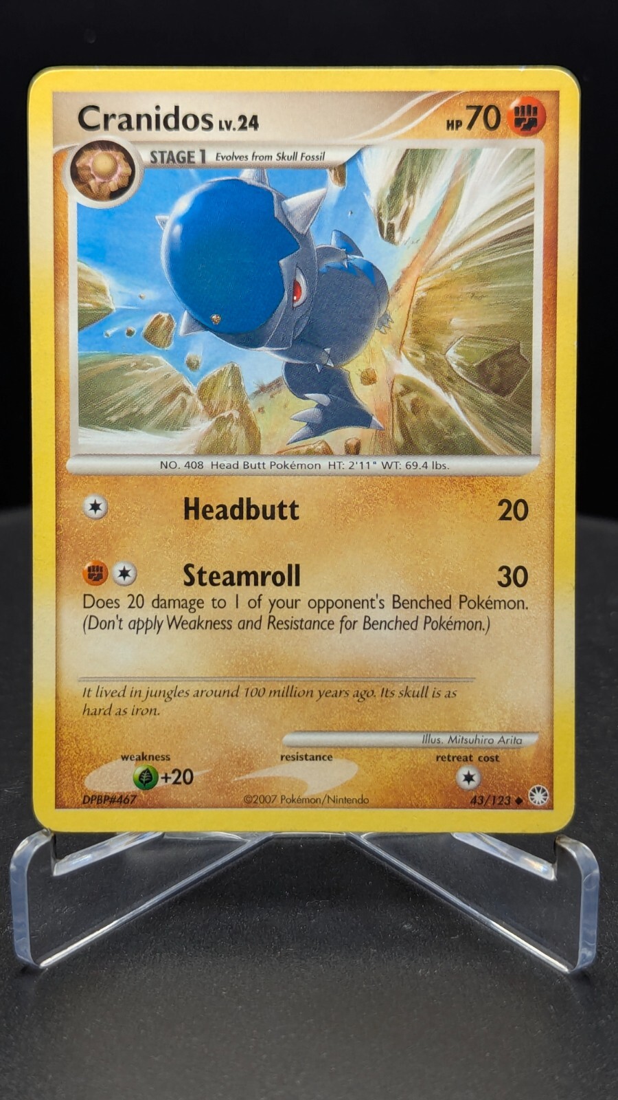 CRANIDOS - 43/123 - Mysterious Treasures - Pokemon Card 2007 LP