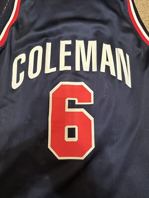 Champion USA Olympic Basketball Dream Team Jersey #6 Coleman Size