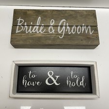 Bride And Groom Wood Wedding Signs Wall Decor To Have  To Hold Lot Of 2