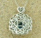 18k Solid White gold Natural Diamond & Cushion Cut Blue Zircon pendant 7.04ct CO — photo 6