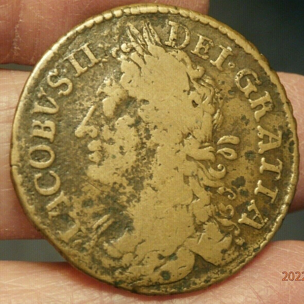 1689 JAN: GUN MONEY HALF CROWN GREAT COLOR S-644 | eBay