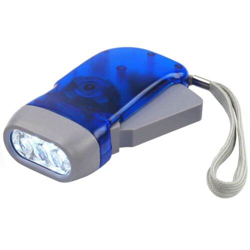 TRIXES Torch Hand Press Wind Up Crank 3 LED Flashlight NEW Fishing Camping Torch - 第 1/7 張圖片