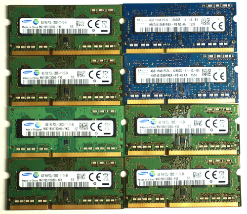 RAM DDR3 4Go SK Hynix - PC3L-12800S (1600 MHz) - Pour Portable - Module SO-DIMM - Occasion Fonctionnel