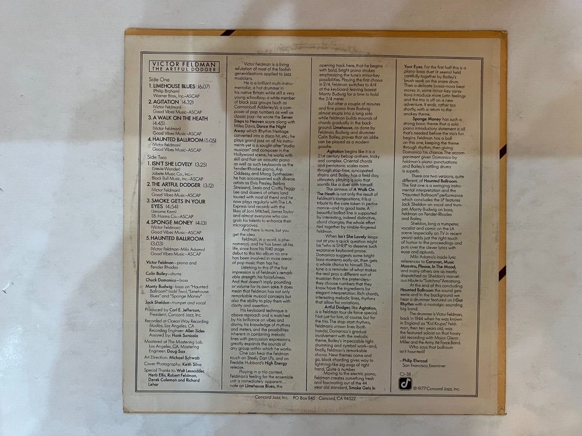 ジャズLPセットVictor Feldman/The Artful Dodger Victor Feldman – The Artful Dodger – Vinyl (LP, Album), 1977