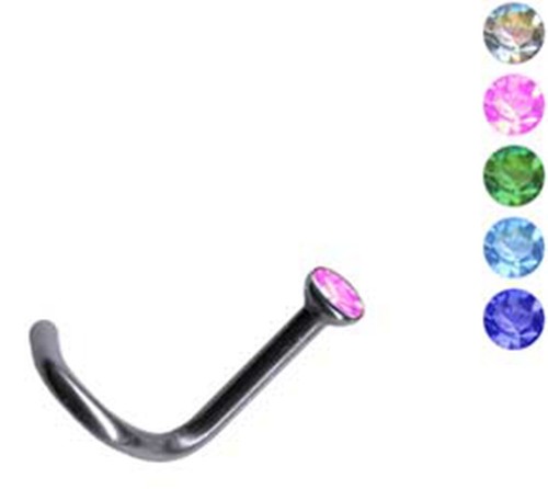 PIERCINGO® SET Nase Stecker TITAN G23 Nasenpiercing Zirkonia Strass Nasenstecke - Picture 2 of 18