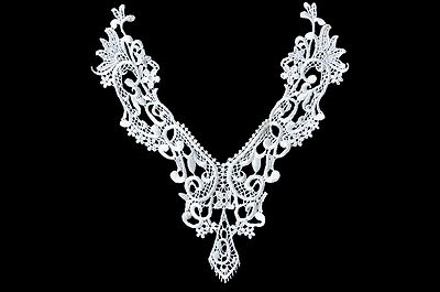 10.5'' x 11.5'' White Ivory  Venice Embroidery Bodice Applique DIY sewing by Piece