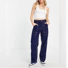 NWT 198 Polo Ralph Lauren contrast stitch carpenter pants in navy 10