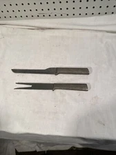 RADA Vintage 2 Piece Knife And Fork Carving Set Stainless Steel Aluminum Handles
