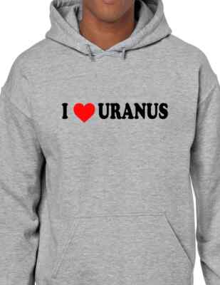 I Love Uranus Hoodie Funny Astronomy Space Science Heart Hooded Sweatshirt