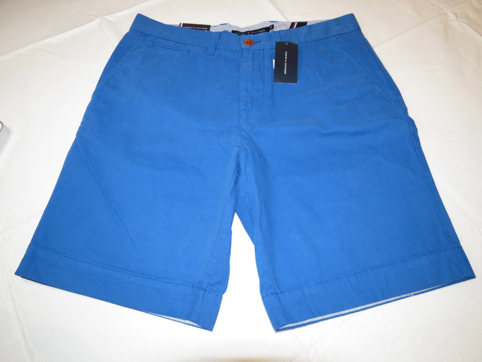 Men's Tommy Hilfiger 35 shorts 78A6603 622 Blue flat front cotton walk casual TH