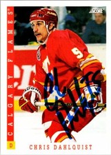 Chris Dahlquist Calgary Flames Hand Signed 1993-94 Score Hockey Card #314 NM-MT