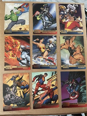 Marvel Vs DC 13 Card Lot No Duplicates Superman Spiderman Batman Wolverine