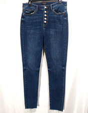 Judy Blue Juniors Size 15/32 Jeans Button Fly Raw Hem Skinny Fit High Rise