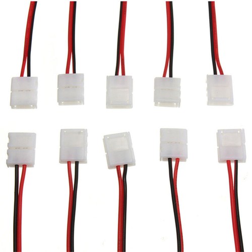 10Pcs PCB Cable 2 Pin LED Strip Connector 3528/5050 Single Color Adapter UK6 AG - Picture 6 of 14