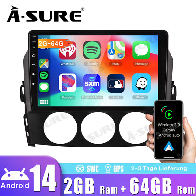 64G 9  Für Mazda MX-5 2005-2014 Autoradio Android 14 Carplay GPS Navi Player DSP
