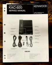 Kenwood KAC-920 Amplifier Service Manual Original 