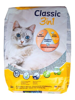 EUR 1,28 / L) Biokat's Classic 3in1 Katzenstreu Klumpstreu aus Naturton, 18  L | eBay.de