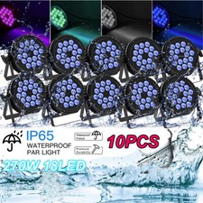 10X 270W IP65 Waterproof Stage Light Outdoor RGBW 18LED Par Lights DMX DJ Lights