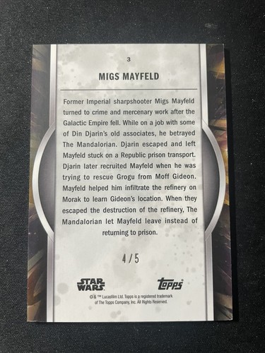 2022 Topps Star Wars Meisterwerk #3 Migs Mayfeld/5 - Bild 2 von 2