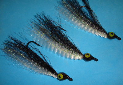 FLY FISHING FLIES - Black/White STRIPER CANDY Streamer size #4/0 (3 pcs.)