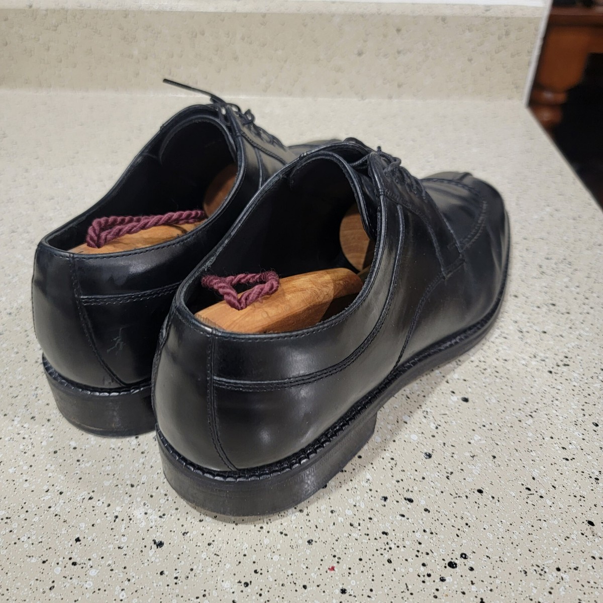MENS COLE HAAN SPLIT TOE BLACK LEATHER OXFORD DRESS SHOES 